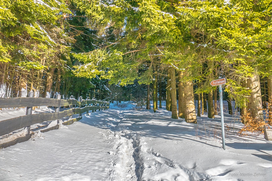 Foto: Martin Zehrer - Hier gehts zum Fichtelsee - Wunderbares Winterwetter am 20. Januar 2017 