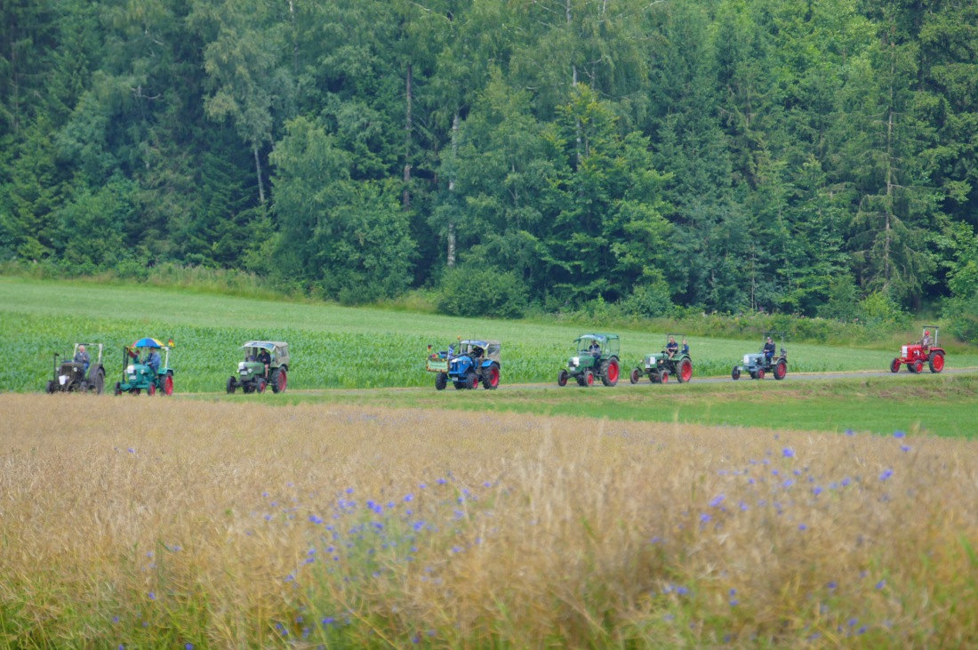 Foto: Martin Zehrer - Bulldogtreffen in Oberwappenöst...<br />
Rund 100 Traktoren nahmen an der Ausfahrt teil.<br />
Große und kleine Traktoren, Einachsschlepper und auch ein Oldtimer-Motorrad waren dab 