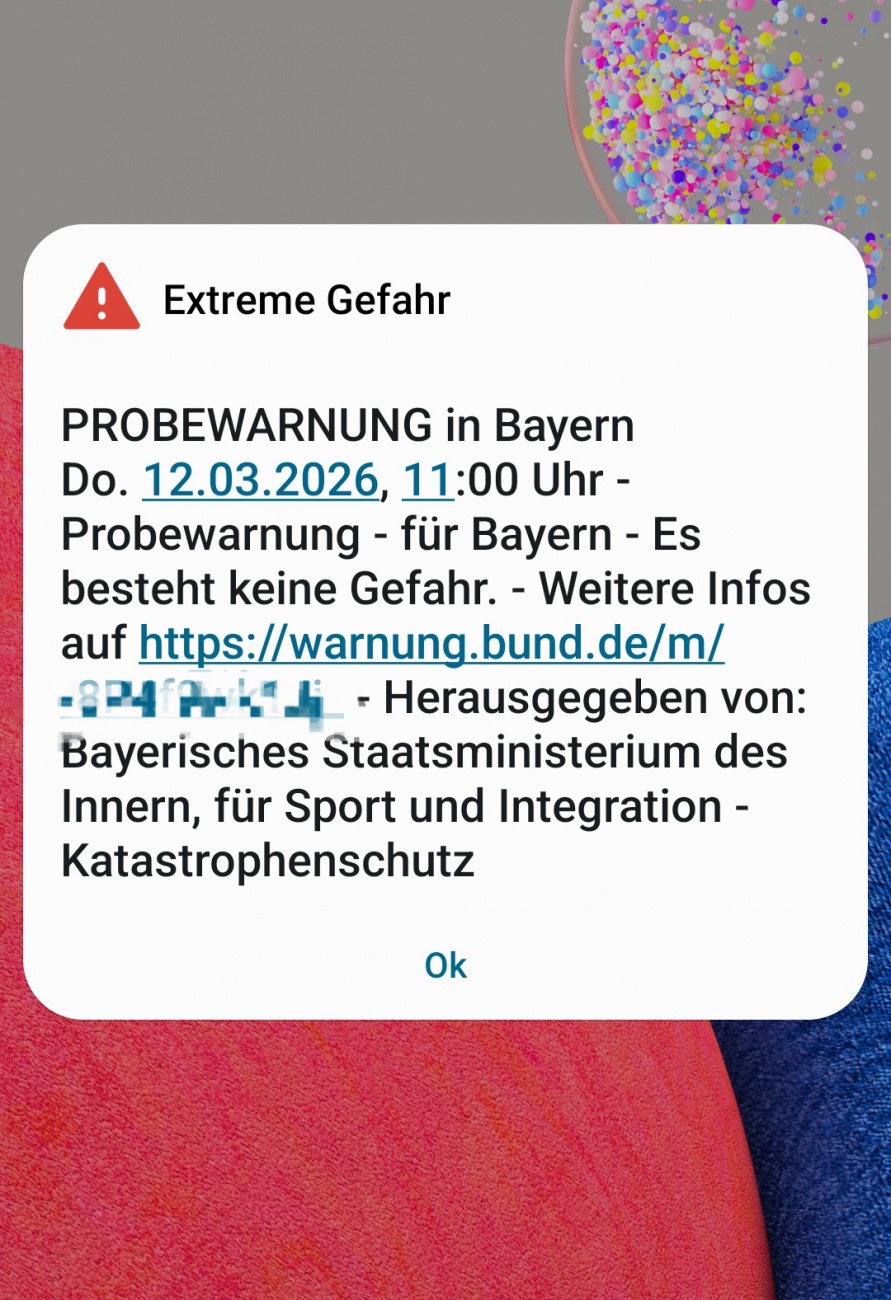Heute,um 11 Uhr gabs Probealarm...