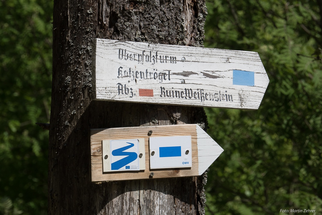 Foto: Martin Zehrer - Gut ausgeschildert - Wandern durch den Steinwald...<br />
<br />
Ziel ist eine Wanderung zum Oberpfalzturm oben auf der Platte, dem höchstem Berg im wunderbarem Steinwald. <br />
Wunder 