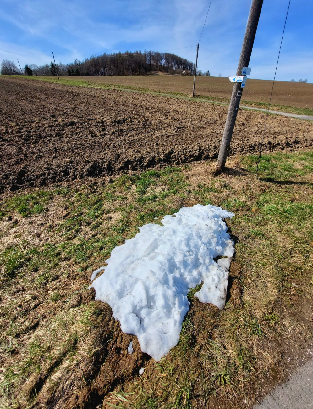 Foto: Martin Zehrer - 12. April 2022... der letzte Schnee-Haufen zwischen Godas und Erdenweis. 