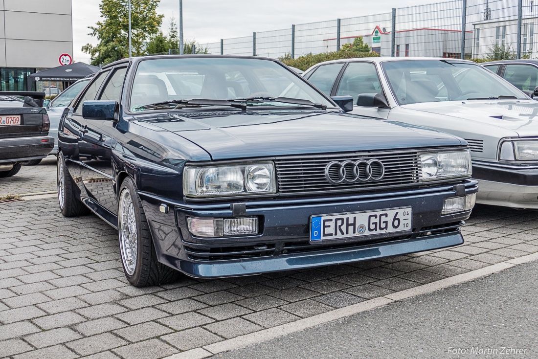 Foto: Martin Zehrer - Audi Urquattro, erkennbar an den original verbreiterten Seitenteilen. Gesehen wurde dieses Fahrzeug auf den 5-Zylinder-Tagen in Bayreuth... 