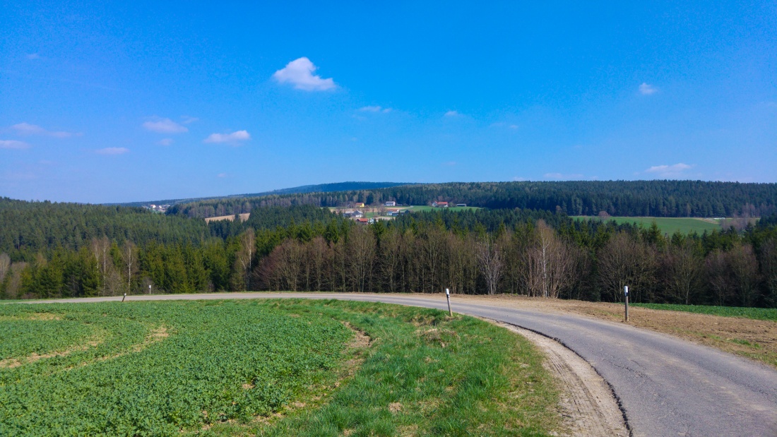 Foto: Martin Zehrer - Blick von unterhalb bei Wunschenberg zum Steinwald rüber... Radtour mit dem E-Bike am 9. April 2017 