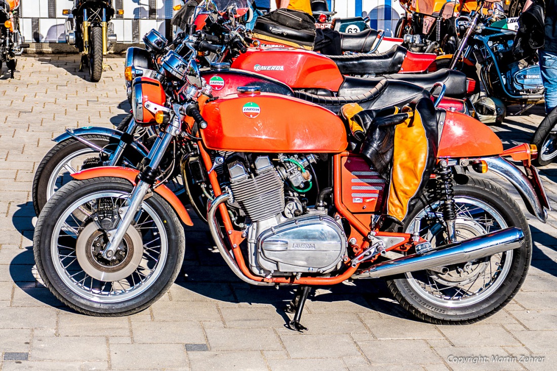 Foto: Martin Zehrer - Laverda-Treffen in der Lumperer-Hall in Trabitz. Ca. 60 Motorräder der italienischen Marke Laverda trafen sich am Wochenende vom 6. bis zum 8. Mai zum gemütlichen Beisamm 