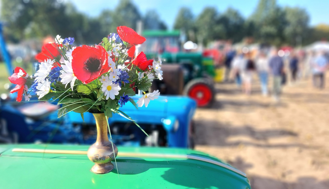 Foto: Martin Zehrer - Wunderschön geschmückter Oldtimer-Schlepper auf dem Neualbenreuther Kartoffelfest.  