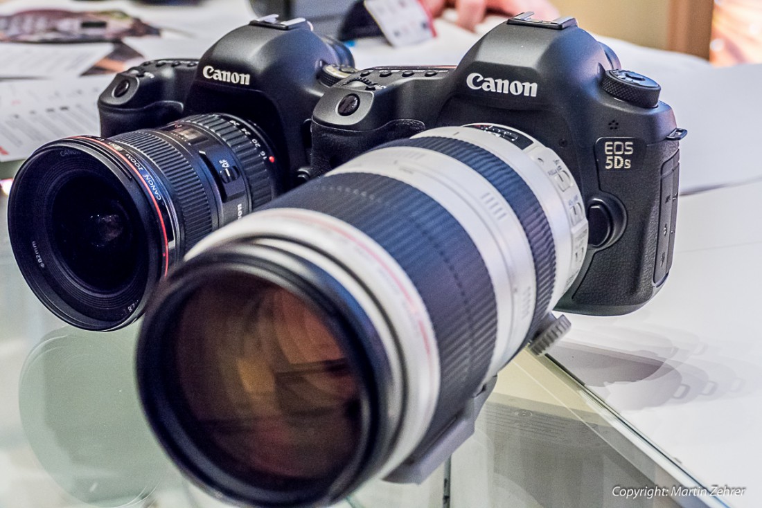 Foto: Martin Zehrer - Die relativ Neue von CANON - Eine EOS 5Ds neben einer APS-C Kamera von CANON. Mit ihrem Vollformat-Sensor bieten die neuen Kameras eine bislang unerreichte Auflösung von  