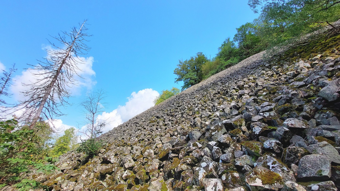 Foto: Martin Zehrer - Liegen da am Hang zum Rauhen Kulm hoch... Basalt-Geröll-Steine... 