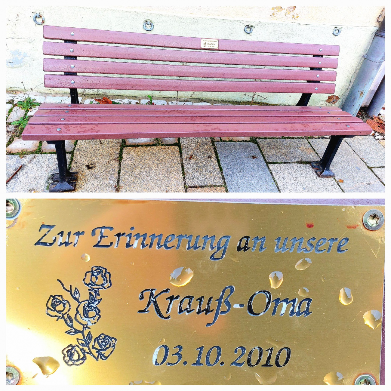 Foto: Martin Zehrer - Schönes Andenken in Kemnath...<br />
<br />
Eine Bank erinnert an die Oma! 
