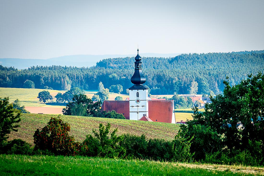 Foto: Martin Zehrer - Der Kirchturm der kastlicher Kirche, vom löschwitzer Berg aus erspäht.  
