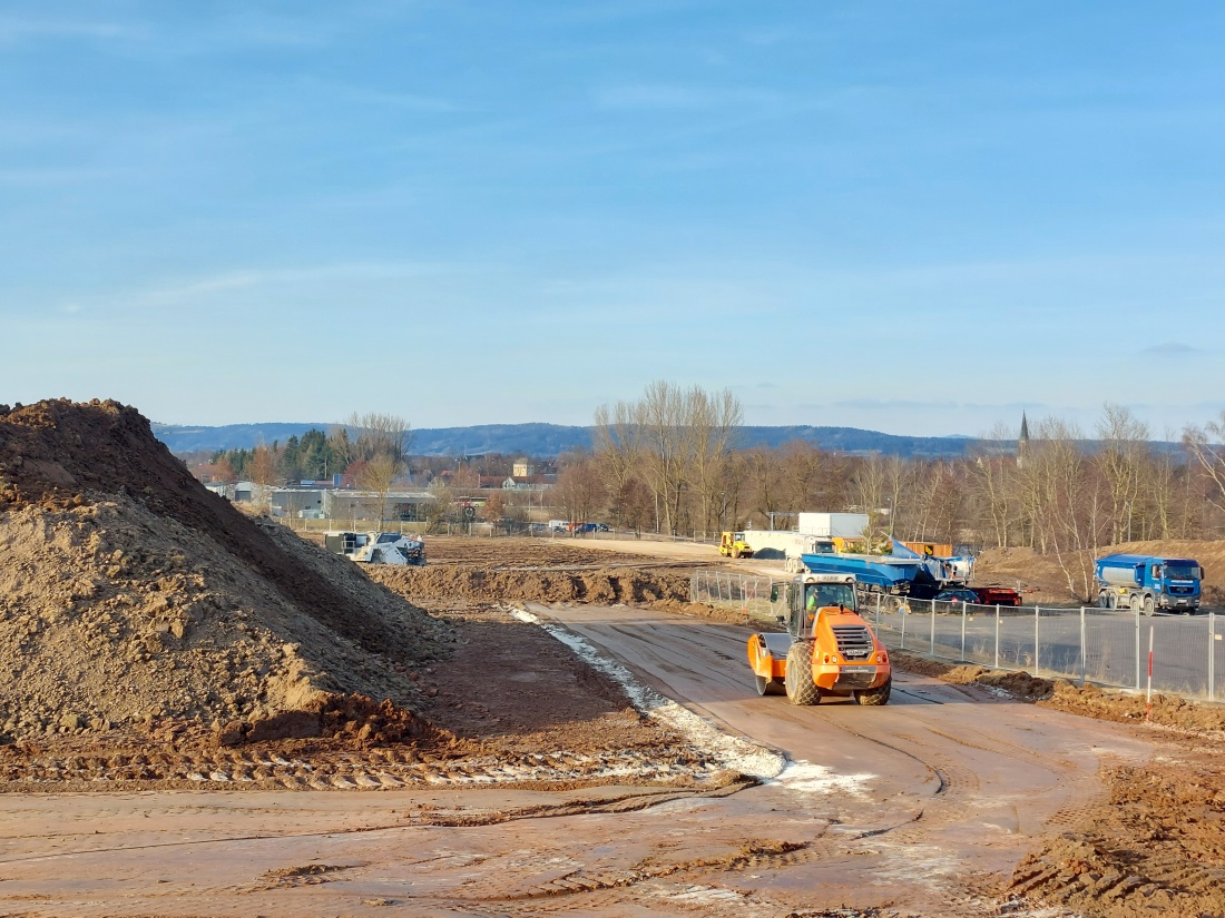 Foto: Martin Zehrer - In Kemnath wird gebaut. Eine riesige Baustelle hat sich auf dem Hegele-Gelände aufgetan.<br />
<br />
16. März 2022 