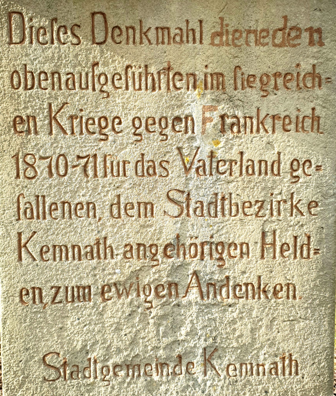 Foto: Martin Zehrer - Ein Blick zurück in unsere Geschichte.<br />
<br />
Andenken zum Krieg gegen Frankreich 1870-71. Fotografiert in Kemnath am Kriegerdenkmal neben dem Stadtweiher... 