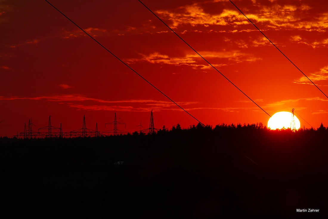 Foto: Martin Zehrer - Sonnenuntergang bei von Kulmain in Richtung Immenreuth... 