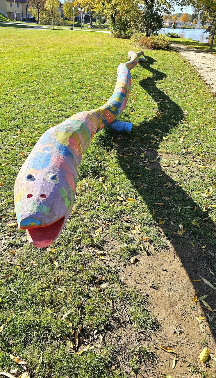Gefährliche Riesenschlange am kemnather Stadtweiher...
