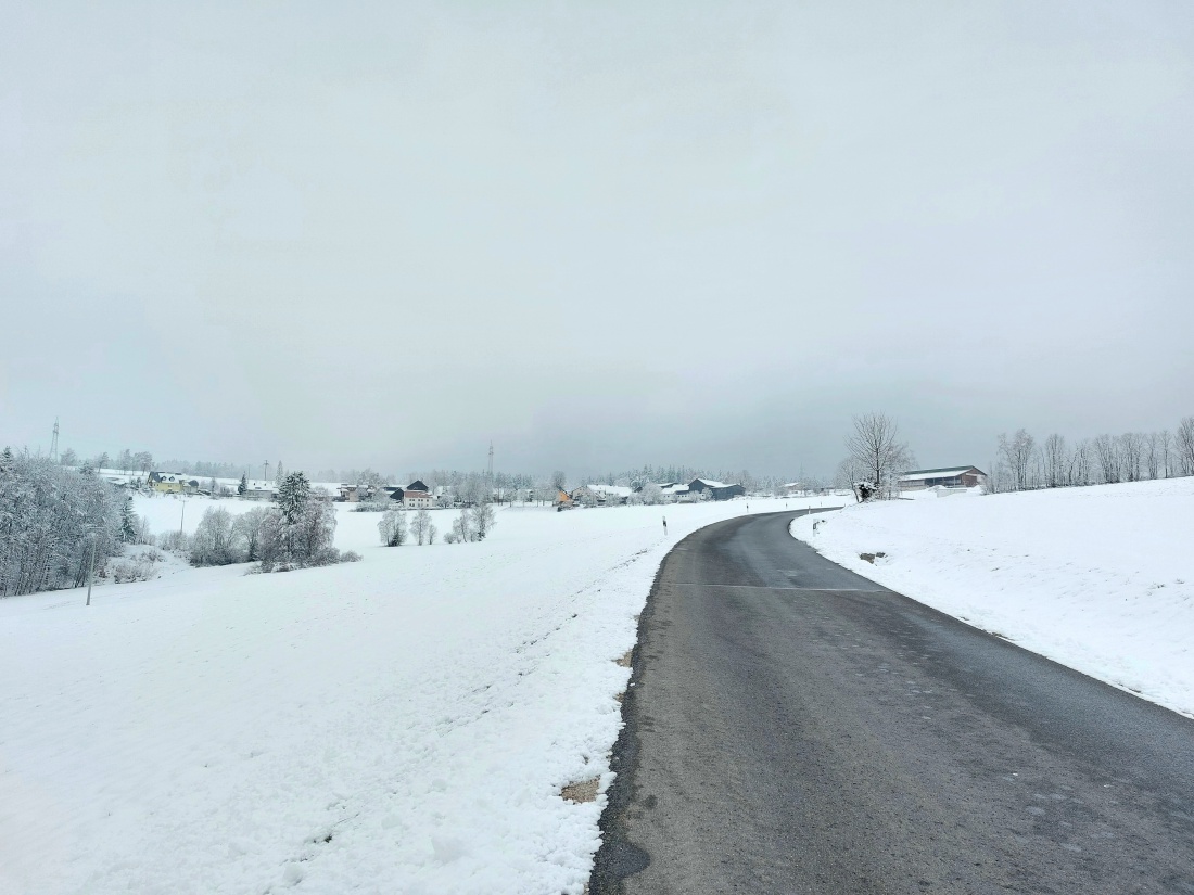 Foto: Martin Zehrer - Frühlingswanderung von Frankenreuth aus hoch nach Ölbrunn zum Scherm bzw. Zur Schönen Aussicht.<br />
Das Wetter war durchwachsen.<br />
Ca. 7 cm Schnee.<br />
Beim Rauflaufen, Bewölkt, 