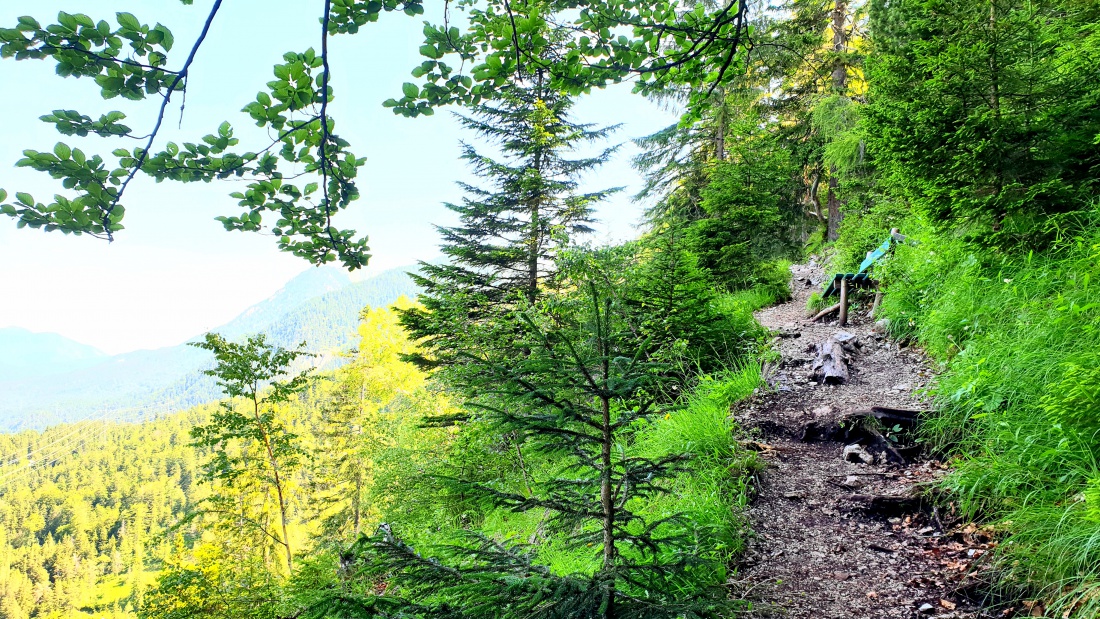 Foto: Martin Zehrer - An manchen Stellen liegt der Wanderpfad hoch zur Mittenwalder Hütte nur wenige Zentimeter neben dem Abgrund. 