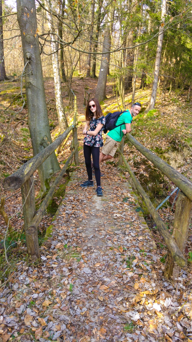 Foto: Martin Zehrer - Kurzes Innehalten auf einem kleinen Brückchen im Wald... Unten durch läuft ein kleines Bächen durch... 