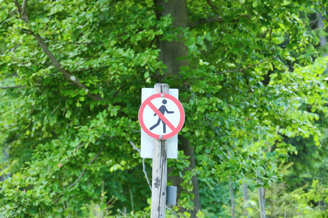 Foto: Martin Zehrer - Mitten im Wald bei Mehlmeisel, an einer Wegegabelung.<br />
Warum dieses Schild an diesem Platz? 