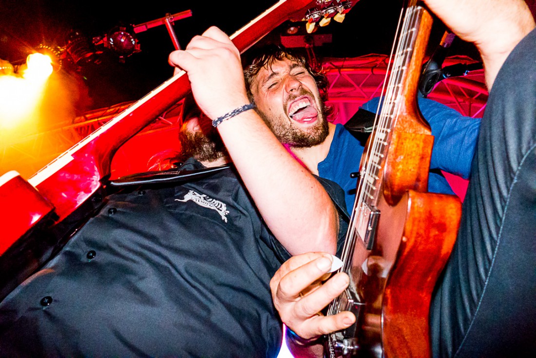 Foto: Martin Zehrer - Rockbeton and the Mörtels auf der Selber Mondsichelnacht. <br />
<br />
Mitglieder: Michael Sander: Vocals, Guitar Tobias Berz: Guitar Dr. Wok: Bass Ulirich Kohler: Drums  