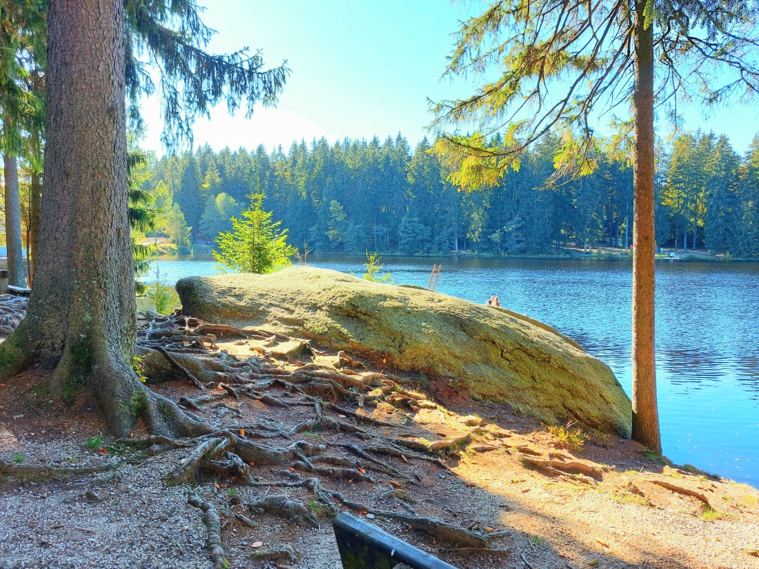 Foto: Martin Zehrer - Ein riesiger Fels in der Fichtelsee-Brandung... :-) 