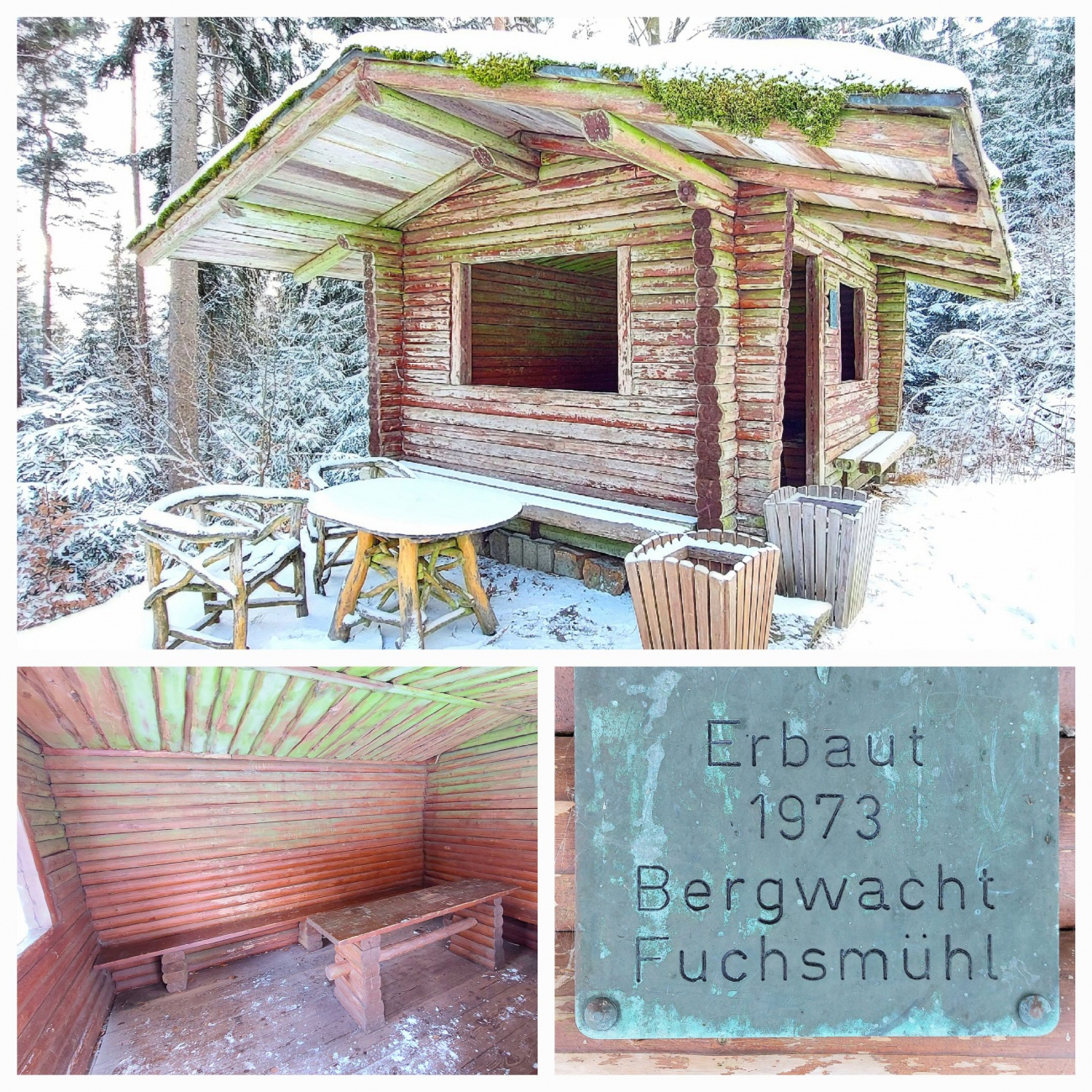 Diese kleine Hütte steht am Hackelstein, im Wald bei Fuchsmühl. 
