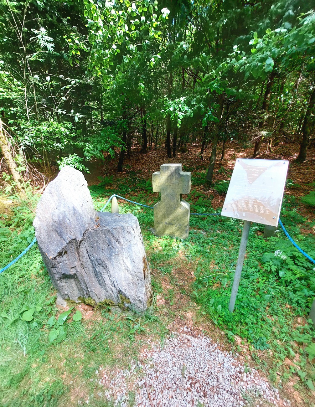 Foto: Martin Zehrer - Ein Gedenkstein im Wald bei Mehlmeisel.<br />
<br />
Hier stürzte am 25.11.1944 in den Morgenstunden Herr Hauptmann Fritz Mang ab.<br />
<br />
Details:<br />
- Absturz einer JU 88 G-1, Werknumme 