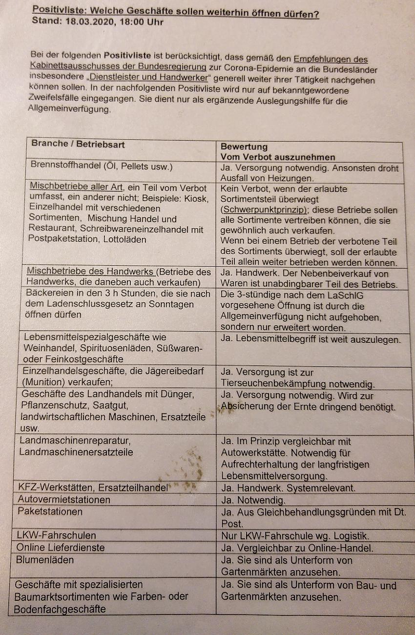 Foto: Martin Zehrer - Beschränkungen wegen Corona Virus:<br />
Welche Geschäfte sollen weiterhin geöffnet haben, da systemrelevant... Vom 18. März 2020, ausgegeben in Immenreuth in der Oberpfalz. 