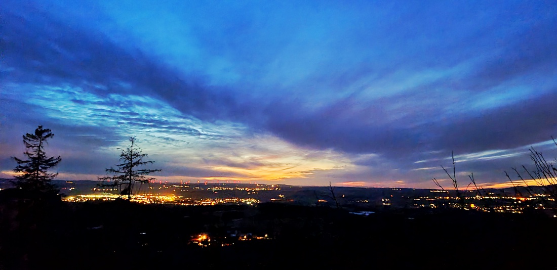 Foto: Jennifer Müller - Sonnenuntergang von Godas aus gesehen Richtung Kemnath und Kulmain 