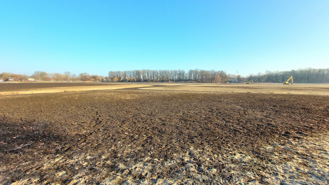 Kein Wasser im Dutzendteich in Nürnberg. 