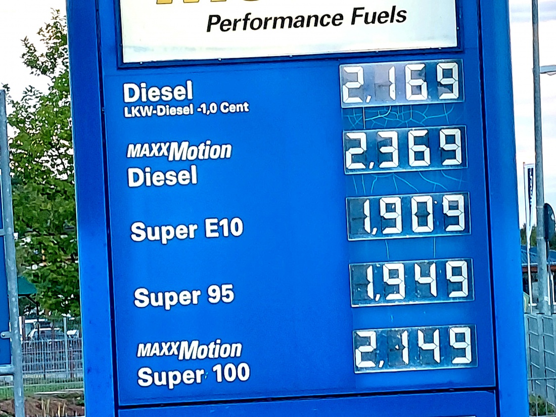Foto: Martin Zehrer - Kraftstoff-Preise in Regensburg.<br />
Diesel, Benzin usw. am 27. August 2022 