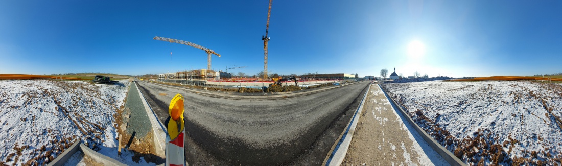Foto: Martin Zehrer - Baustellen-Panorama der zukünftigen Realschule in Kemnath. <br />
<br />
8. Februar 2023 