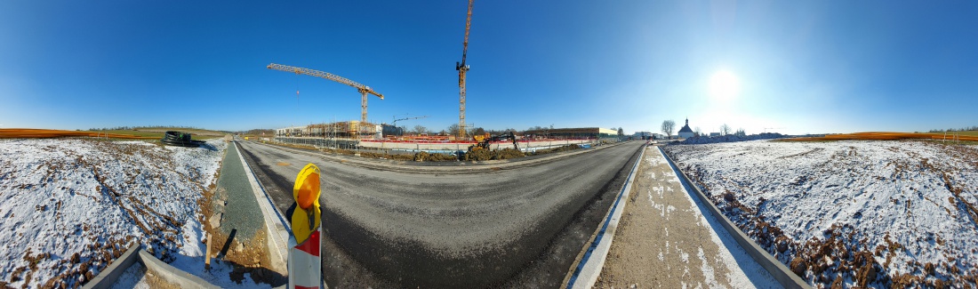 Foto: Martin Zehrer - Baustellen-Panorama der zukünftigen Realschule in Kemnath. <br />
<br />
8. Februar 2023 