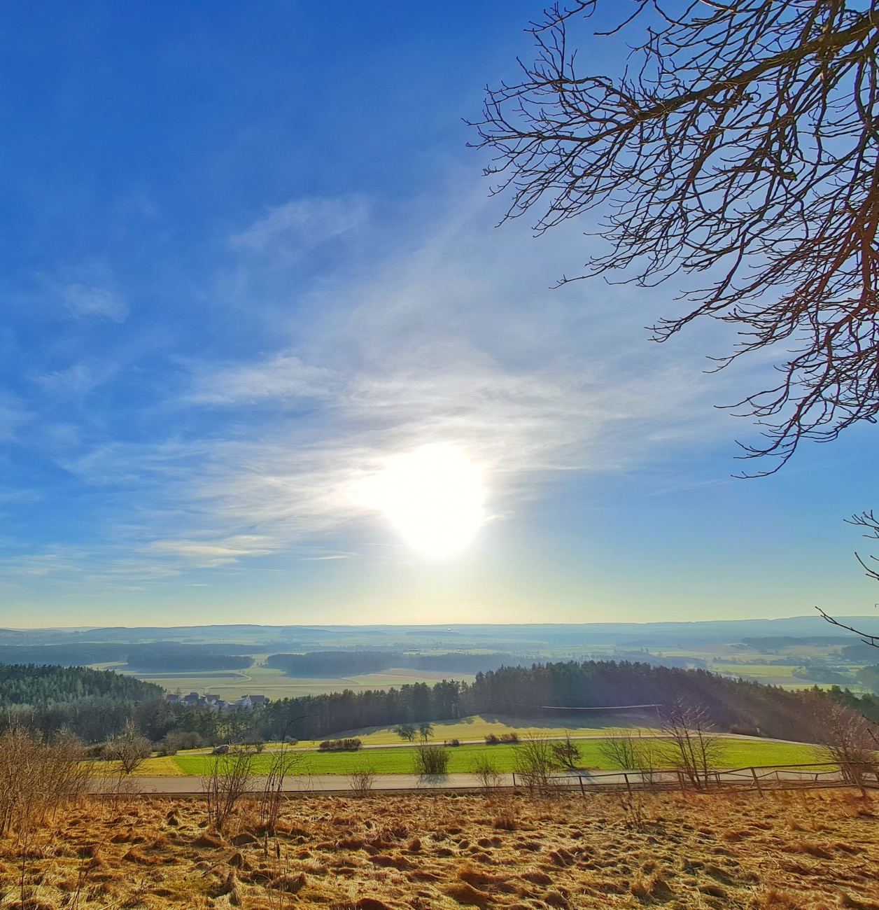 Foto: Jennifer Müller - Blick vom Barbaraberg in die leuchtende Nachmittagssonne. 