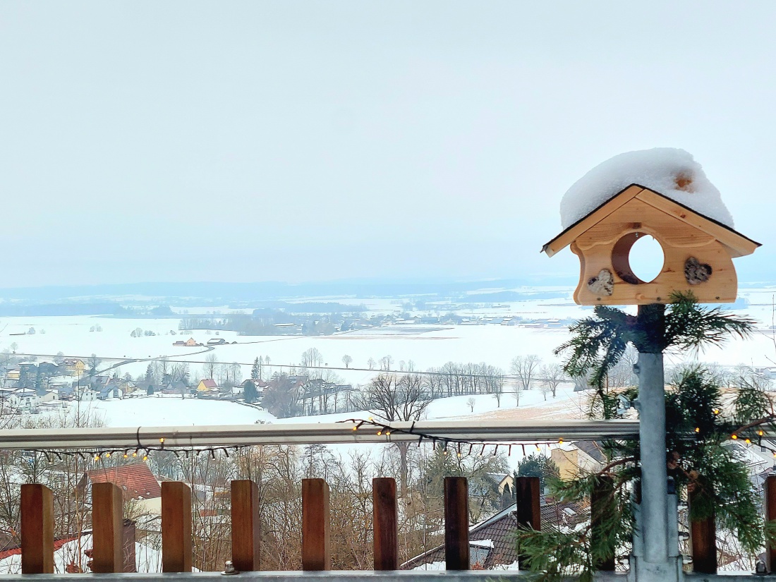 Der winterliche Blick von der Kulm-Terrasse ins Land.