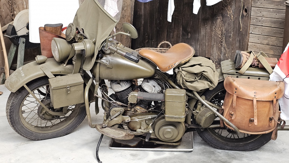 Harley Davidson Motorrad im Militärmuseum Stammheim...