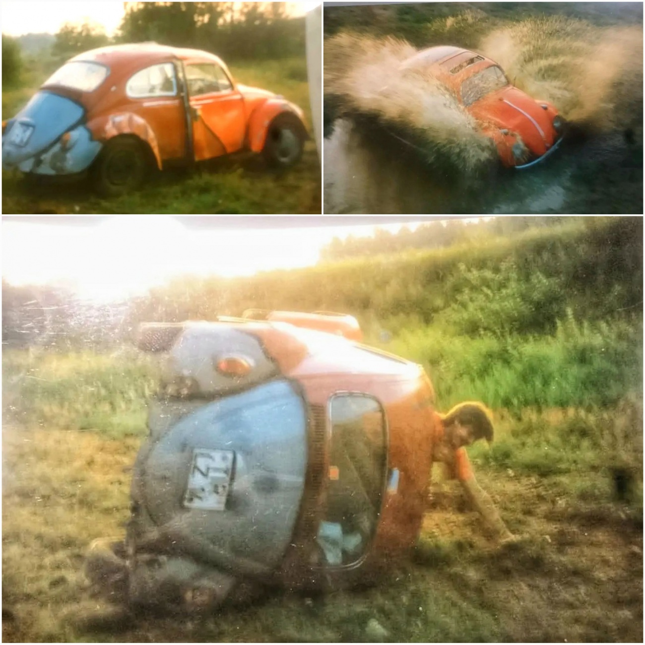 Video-Spiele früher mit maximalen Feedback :-D
VW-Käfer, Baujahr ca. 1964-1966, weiterste Reise damals nach Berlin (ca 1992), kippte öfters einfach mal zur Seite (Kreuzung von Waldeck nach Godas, im Gelände usw...) hatte zum Glück Schiebedach zwecks Notausstieg :-D Anschnall-Gurte gabs damals noch keine, danke Christoph Schinner für diese einmalige Foto-Erinnerung ;-)